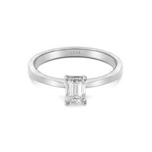 Pierścionek zaręczynowy LV18 z białego złota diament emerald 0,50ct