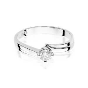 Pierścionek zaręczynowy D317 z białego złota brylant 0.25 ct