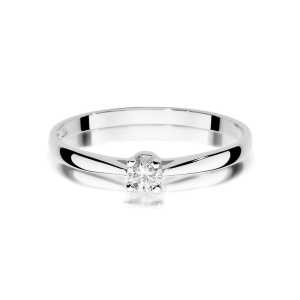 Pierścionek zaręczynowy D450 z białego złota brylant 0.15 ct