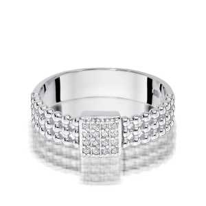 Pierścionek zaręczynowy D469 z białego złota brylant 0.08 ct