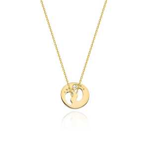 Celebrytka z żółtego złota z brylantami 0,005 ct - CB005