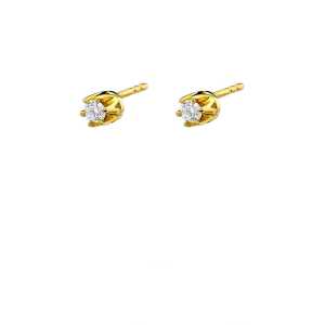 Kolczyki z żółtego złota z brylantami 0,16 ct - K015