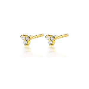 Kolczyki z żółtego złota z brylantami 0,09 ct - K019