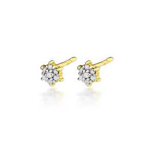 Kolczyki z żółtego złota z brylantami 0,12 ct - K028