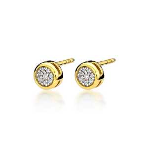 Kolczyki z żółtego złota z brylantami 0,09 ct - K031