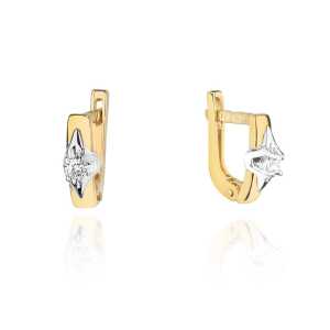 Kolczyki z żółtego złota z brylantami 0,08 ct - K046