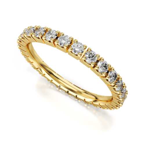 Eternity Ring Żółte Złoto - LUVA E1, kobieca, delikatna, z kamieniami dookoła obwodu, Luva.
