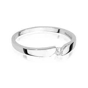 Pierścionek zaręczynowy D533 z białego złota brylant 0,08