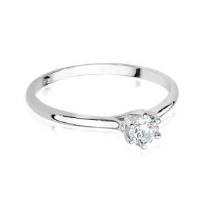 Pierścionek zaręczynowy D543 z białego złota brylant 0,21