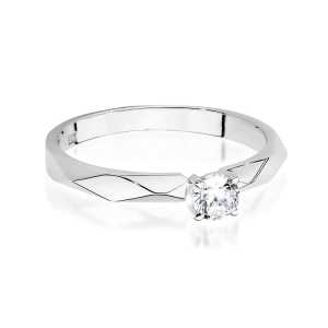 Pierścionek zaręczynowy D547 z białego złota brylant 0,15 