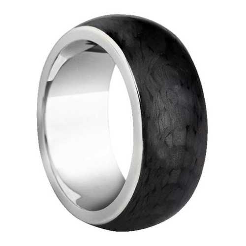 Okrągła obrączka karbonowa z tytanem, szerokość 10 mm -LUVA