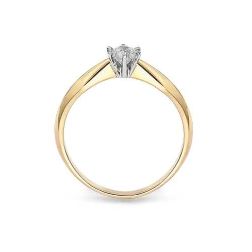 Pierścionek na zaręczyny, brylant 0,23 ct, żółte złoto, elegancki styl, Luva