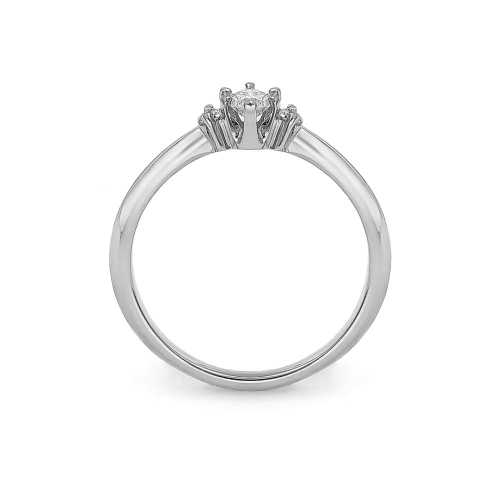 Pierścionek zaręczynowy z białego złota z diamentami, 0,21ct, Luva