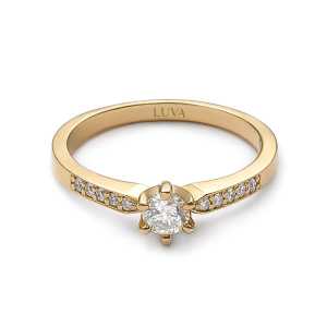 Pierścionek zaręczynowy LV5 z żółtego złota brylanty 0,35 ct