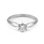 Pierścionek zaręczynowy LV2 z białego złota brylant 0,50 ct