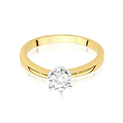 Klasyczny pierścionek zaręczynowy  z brylantem,  elegancki pierścionek z diamentem 0,50 ct