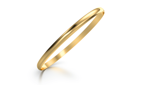 Okrągła bransoletka złota sztywna na rękę, klasyczna okrągła bransoletka na dłoń, żółte złoto