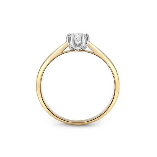 Klasyczny pierścionek z brylantem 0,50ct, żółte złoto, certyfikat GIA LUVA