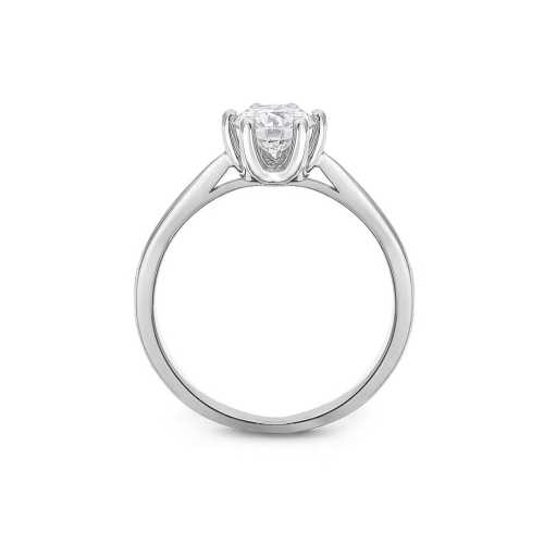 Pierścionek na zaręczyny, brylant 0,70ct, białe złoto, elegancki styl, Luva