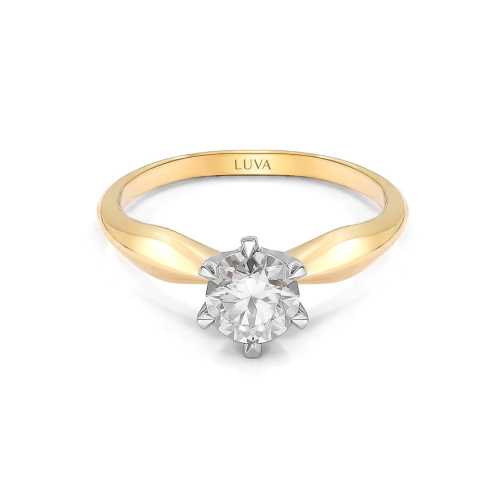 Pierścionek z diamentem 1,00 ct, zaręczyny, żółte złoto, elegancki, ponadczasowy, Luva