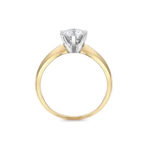 Pierścionek z brylantem 1 ct na zaręczyny, żółte złoto, certyfikat, Luva