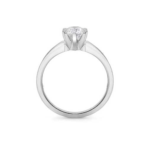 Stylowy pierścionek na zaręczyny z brylantem 0,70 ct, z białego złota, certyfikat, Luva
