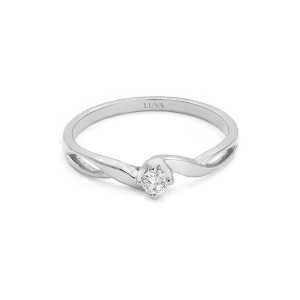 Pierścionek zaręczynowy LV13 z białego złota brylant 0,10 ct
