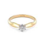 Pierścionek zaręczynowy LV2 z żółtego złota brylant 0,20 ct