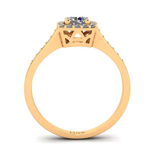 Wielokamieniowy, bogato zdobiony pierścionek z diamentami na zaręczyny, Luva