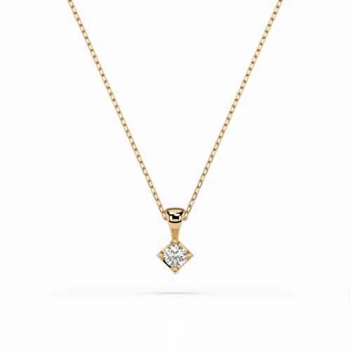 Celebrytka z żółtego złota 585 z brylantem 0,08 ct, subtelna elegancja
