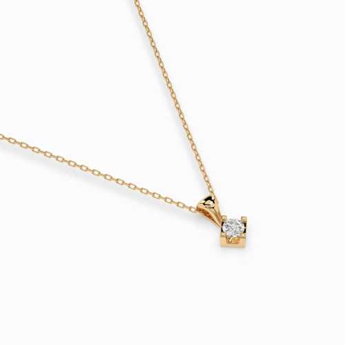Delikatna celebrytka z brylantem 0,08 ct w żółtym złocie 585
