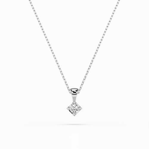 Celebrytka z białego złota 585 z brylantem 0,08 ct, subtelna elegancja