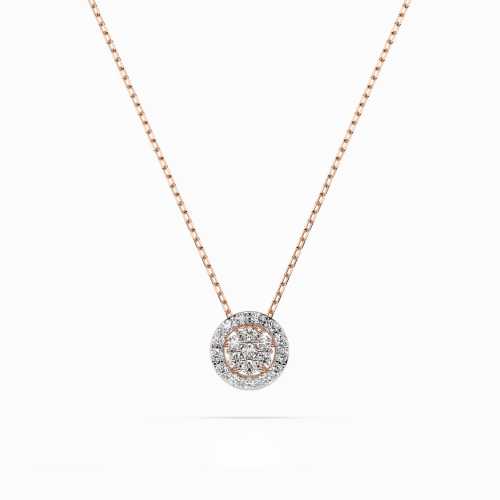 Celebrytka z żółtego złota 585 w kształcie koła z 20 brylantami 0,19 ct.