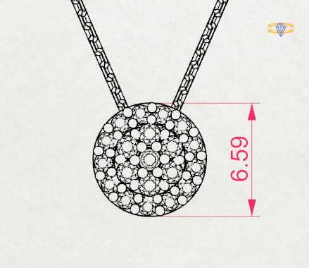 Złota celebrytka 585 z brylantami 0,19 ct w formie koła.