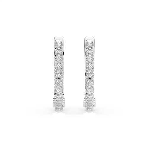 Kolczyki z białego złota 585, z brylantami 0,18 ct i wygodnym zapięciem angielskim