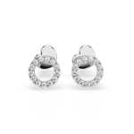Kolczyki wkrętki z białego złota K126 z brylantami 0,16ct