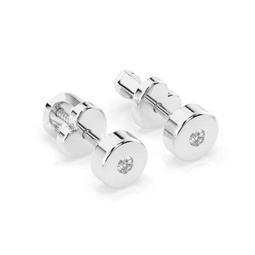 Eleganckie kolczyki z białego złota próby 585 ozdobione brylantami o masie 0,04 ct
