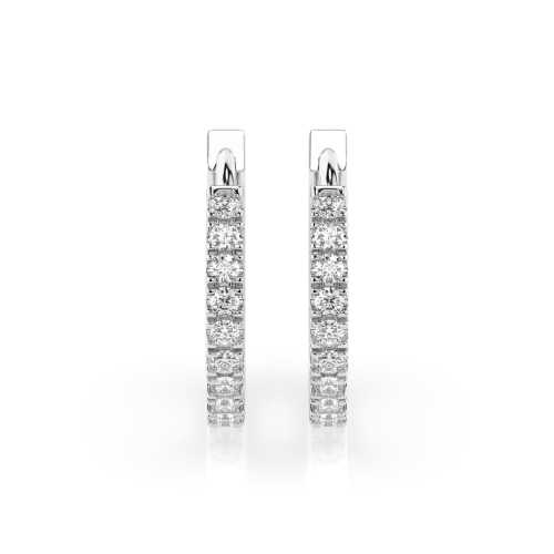 Złote kolczyki próby 585 z brylantami 0,22 ct, eleganckie małe kółka