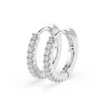 Kolczyki kółka z białego złota K132 z brylantami 0,22ct