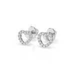Kolczyki z zapięciem na wkrętki z białego złota K134 z brylantami 0,14 ct