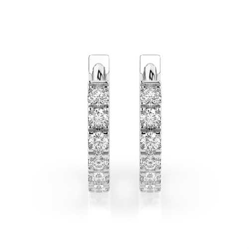 Eleganckie kolczyki kółeczka z białego złota z 14 brylantami 0,42 ct