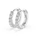 Kolczyki kółka z białego złota K136 z brylantami 0,42 ct