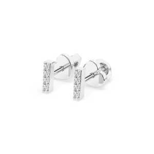 Kolczyki wkrętki z białego złota K139 z brylantami 0,08 ct