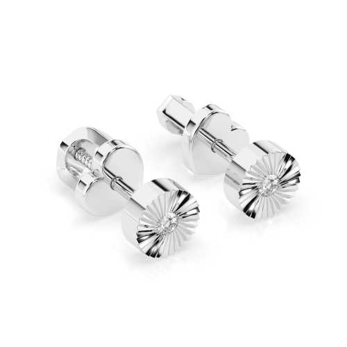 Kolczyki białego złoto 585, okrągłe z brylantami 0,04 ct, elegancja na co dzień i od święta