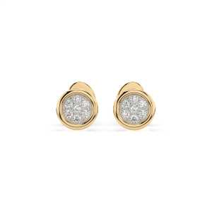 Kolczyki z zapięciem na wkrętki z żółtego złota K120 z brylantami 0,08 ct