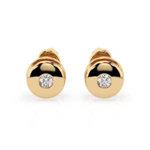 Kolczyki z zapięciem na wkrętki z żółtego złota K121 z brylantami 0,08 ct