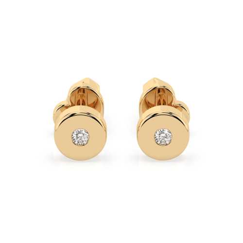 Eleganckie kolczyki z żółtego złota próby 585 ozdobione brylantami o masie 0,04 ct