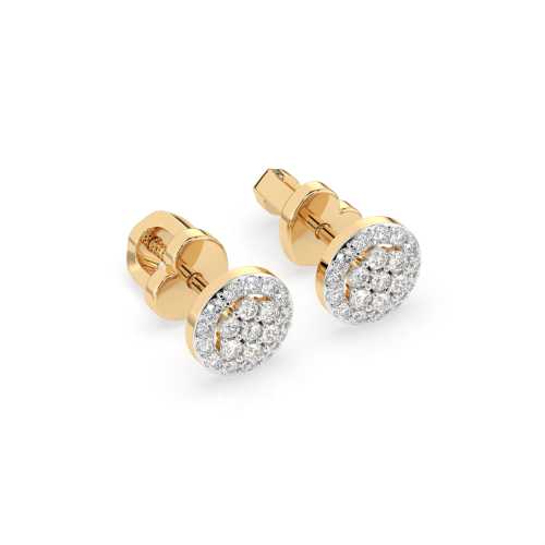 Kolczyki wkrętki z żółtego złota z brylantami 0,30ct