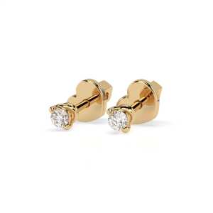 Kolczyki wkrętki z żółtego złota K137 z brylantami 0,08 ct 