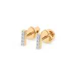 Kolczyki wkrętki z żółtego złota K139 z brylantami 0,08 ct